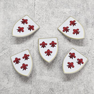 5pack Red Lily Shield White Gray Blocks Accessories for Minifigures Gt4LS73