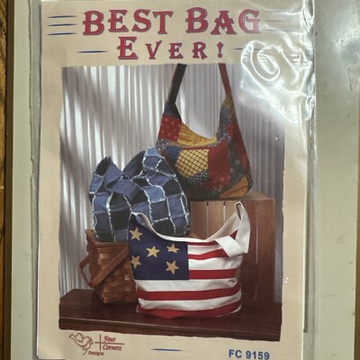 Vtg Rare Four Corners Designs BEST BAG EVER! 3 patterns #FC 9159