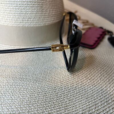 Pre-owned Fendi Black Cat Eye Sunglasses W/ Gold Details, “ff0433/g/s” In Gray