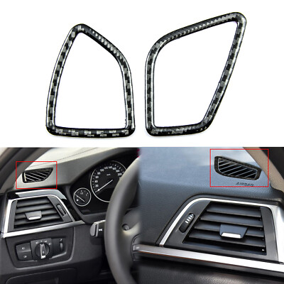 Carbon Fiber Trim AC Air Outlet Vents Stickers Cover for BMW F30 F31 F32 F33 F34