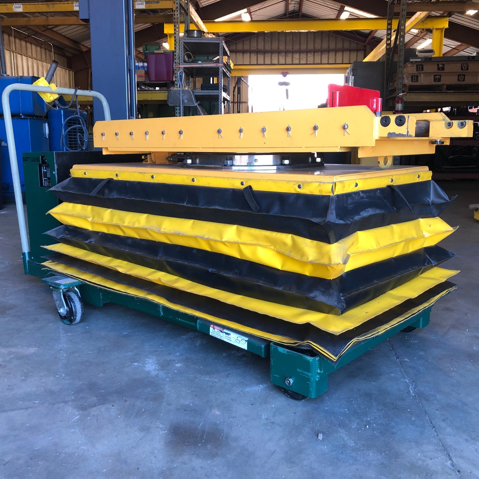 TITAN Electric Lift Table Roller Deck Mold Change Cart - 2000 Lbs Cap. Hydraulic