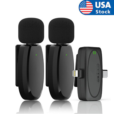 For iPhone/Android Mini Wireless Lavalier Microphone Audio Video Recording Live