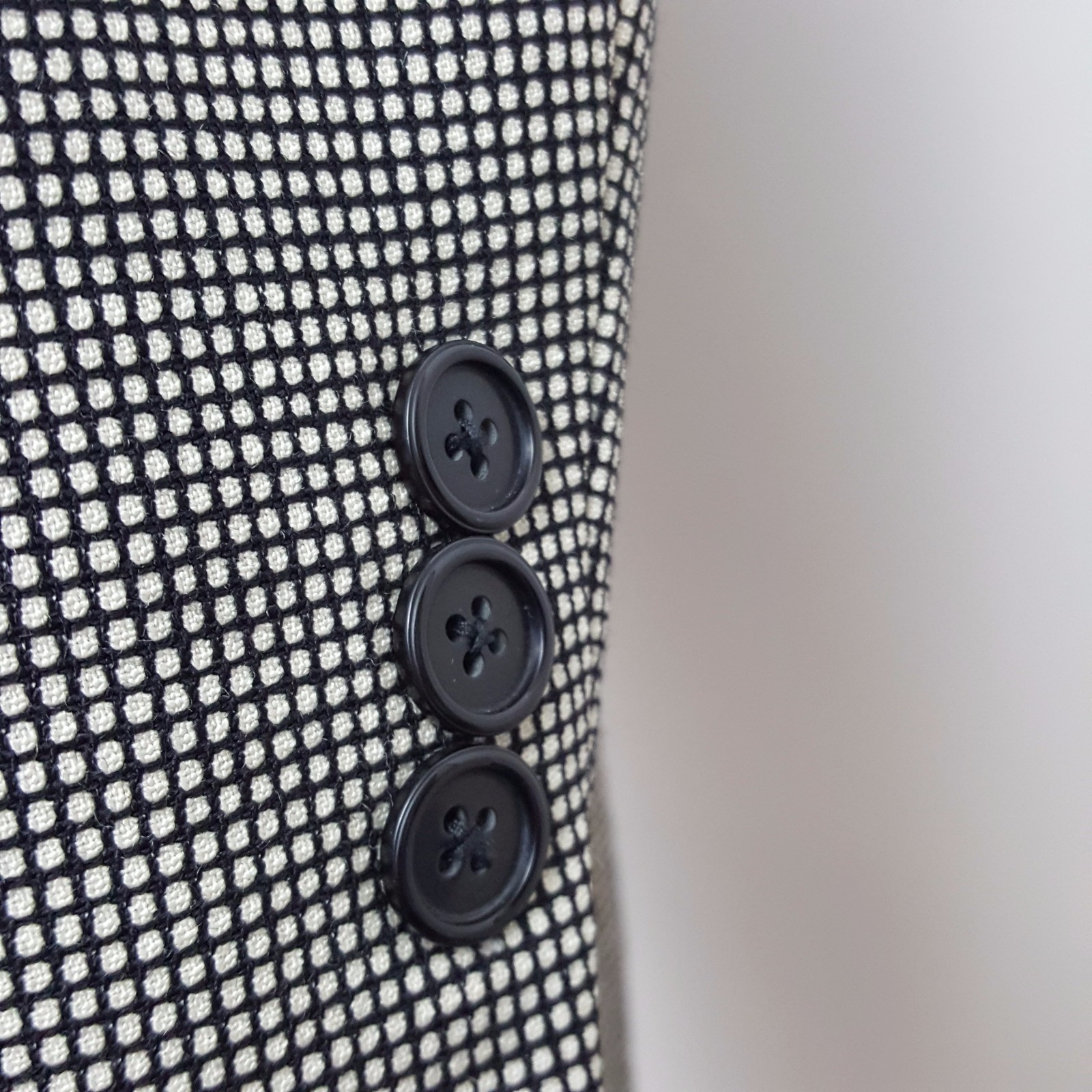 Bachrach Gray Black Birdseye 3 Button Men's Blazer Sports Coat Jacket Size 44R