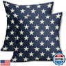 4th of July Patriotic Pillow Covers 18x18 Set of 2 Blue Star Americana Independence Day Outdoor Decorative Throw Pillow Cases Farmhouse Decor for Sofa Couch Bed Fourth July Holiday Decorations