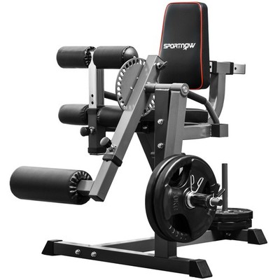 SPORTNOW Calf Machine Seduto con Schienale e Cuscinetti Regolabili Grigio e Nero