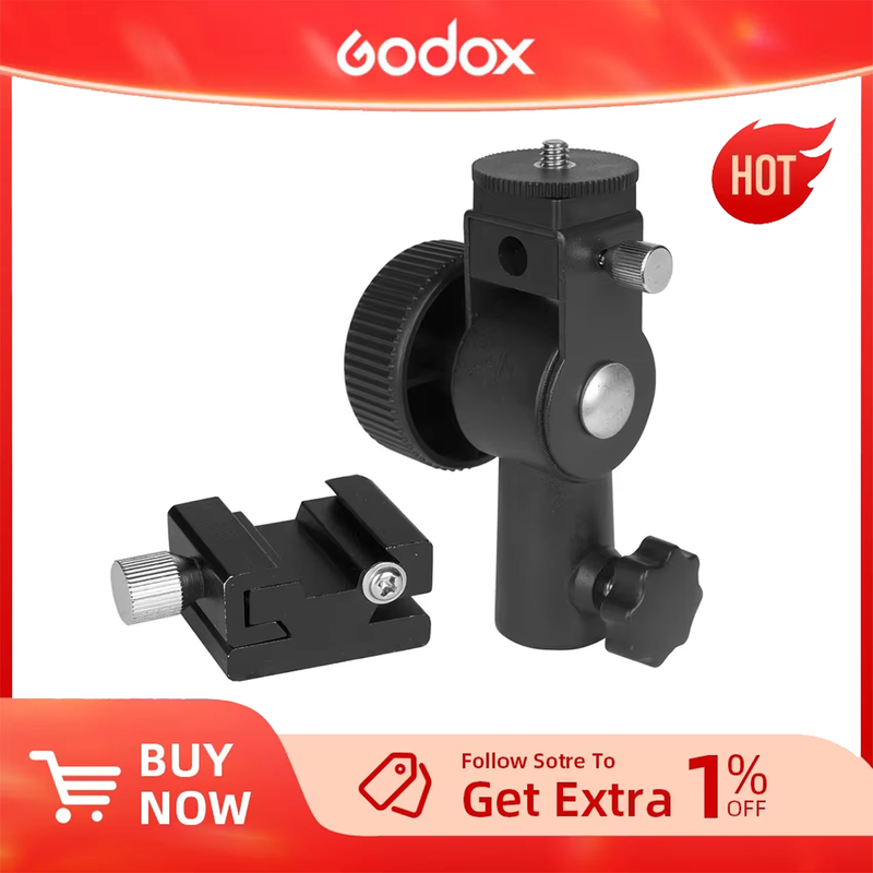 Godox Type-D Camera Flash Speedlite Mount Swivel Light Stand Bracket with Umbrel