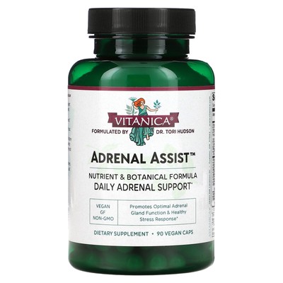 Adrenal Assist, Ежедневная поддержка надпочечников, 90 веганских капсул