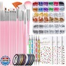 Teenitor Nail Art Brushes Set, Nail Art Tools, Nail Art Kit, Nail Art Supplies, Nail Rhinestones, Nail Accessories For Nail Art