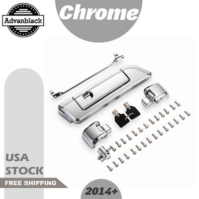 Chrome Hinges & Latch Fits 14+ Harley Razor Chopped King Tour Pak by Advanblack