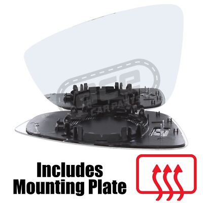 Volkswagen Scirocco Coupe 2008-2014 Heated Convex Mirror Glass Passenger Side