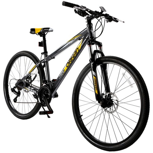 27.5" Men's Mountain Bike 21 Speed Bicycle Shimano Hybrid Sports Gray&Orange
