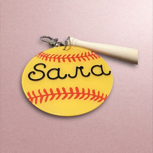 Customizable Softball Gift for Girl Team Acrylic Plastic Key