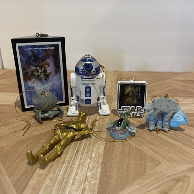 Lot of 7 Small Star Wars Christmas Tree Ornaments Lucasfilm 2005 Death Star ++