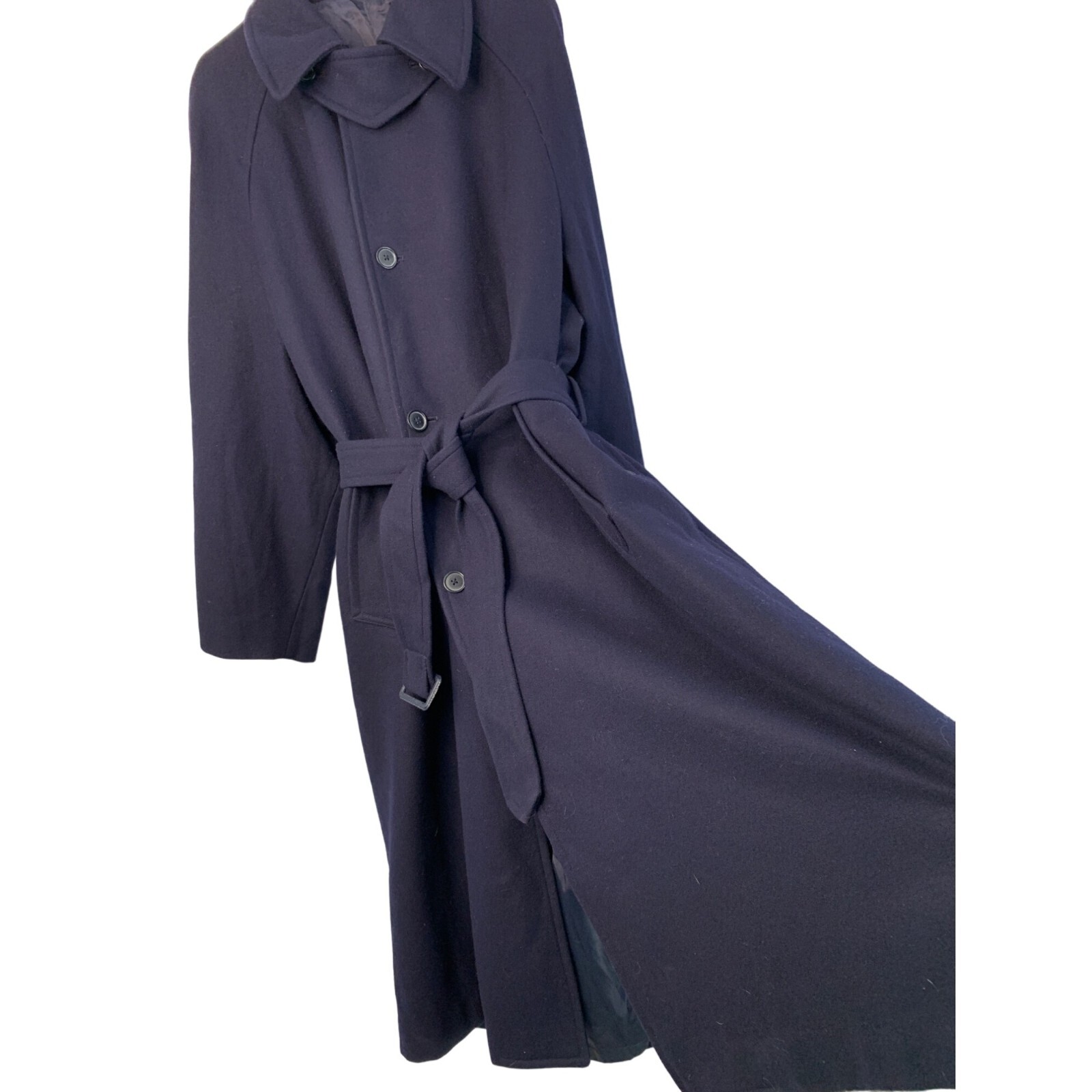 Vintage Y2K Vincenzo D'Italia Wool Trench Coat Men's 44 L Navy