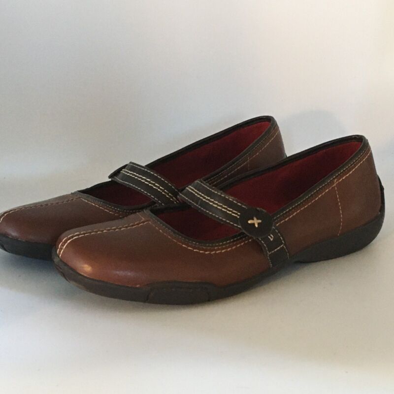 Naturalizer Brown Mary Jane Shoes 8 M Cushioned Womens Leather Flats
