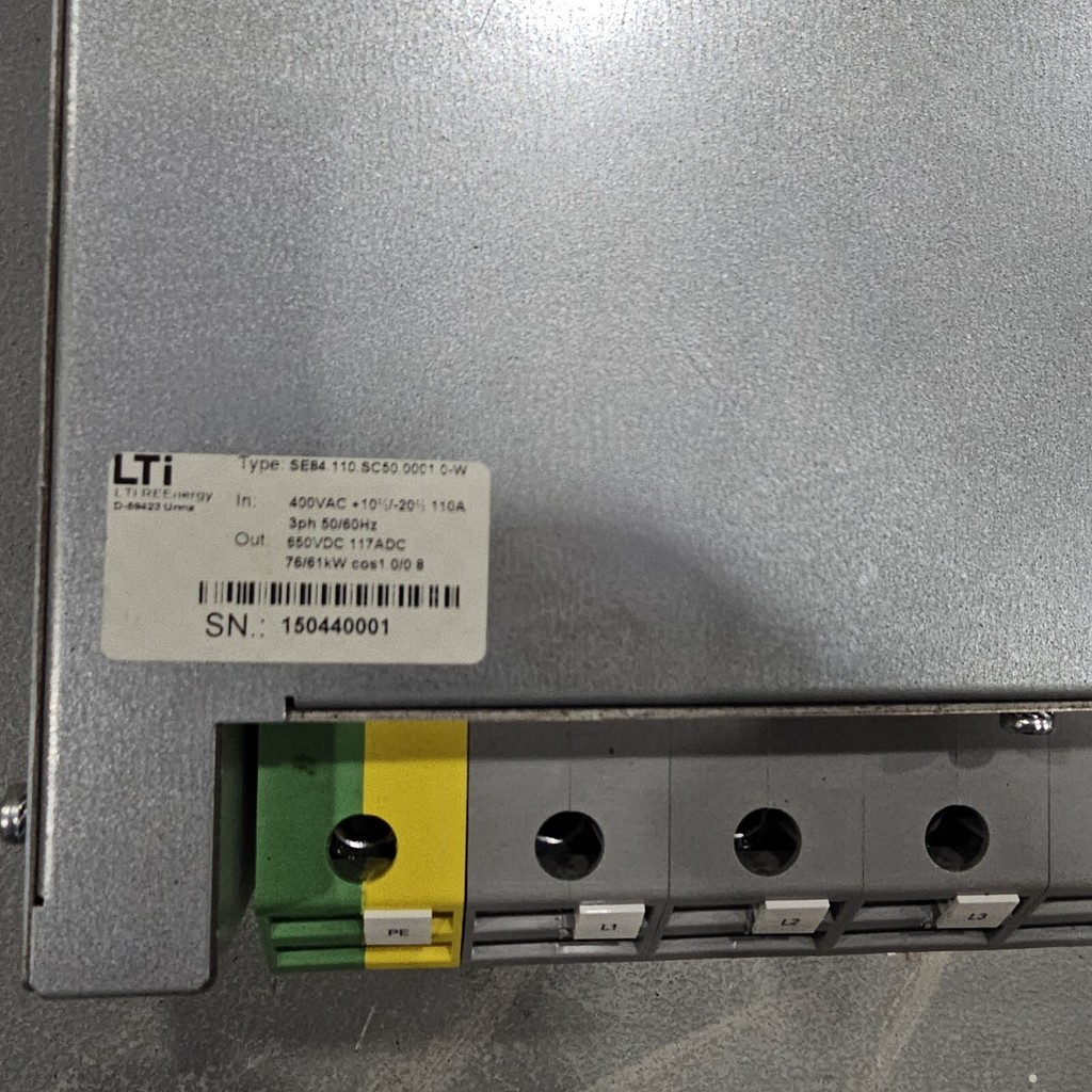 LTI SE84.110.SC50.0001.0-W Input: 400VAC 110A Output: 650VDC 117ADC 76/61KW — 4