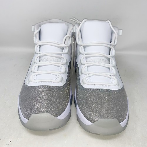 Pre-owned Jordan Air  11 Metallic Silver Glitter White Sneakers, Size 11.5 / 10m Ar0715-100