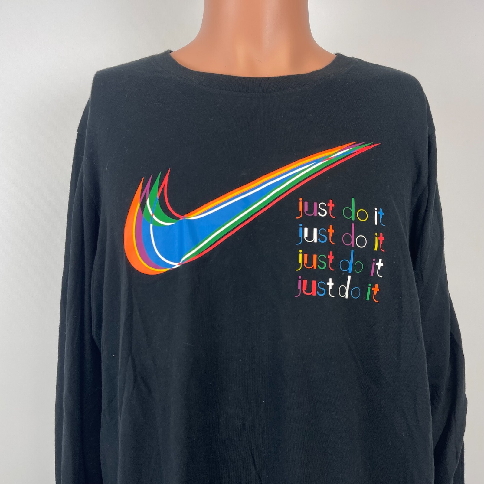 Nike Multi Color Repeated Swoosh Logo T Shirt Just Do It