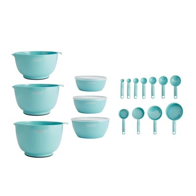 Farberware Professional 20  Piece Plastic Mixing Bowl and Prep Set in  Aqua