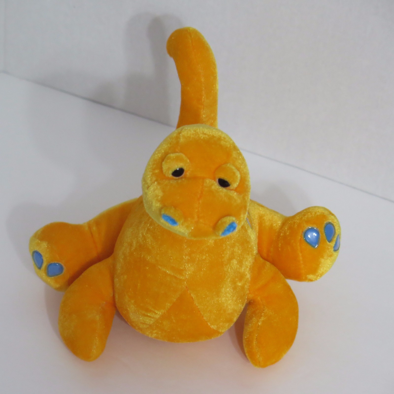 BJ Toy Co Orange Dinosaur Nessie Plush Stuffed Animal 9 inches