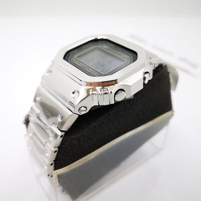 Pre-owned Casio G-shock Gmw-b5000d-1jf Silver Bluetooth Full Metal Men's Watch In Box