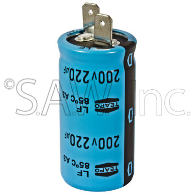 0034819.01 Teapo SINGLE Coleman Generator Capacitor 220uF 200V HD85C +-3% 