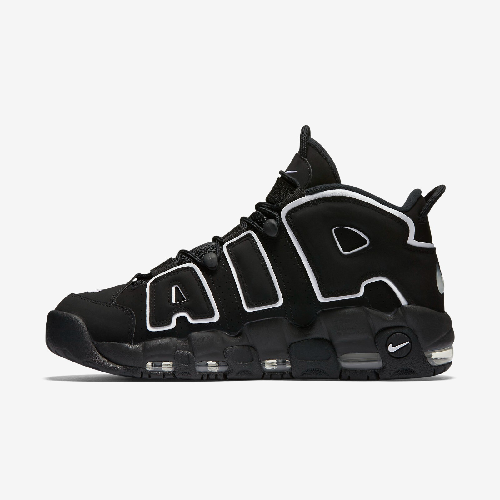

Nike Air More Uptempo Black White 2020 414962-002 Мужская обувь Кроссовки, Black/white/black, Nike Air More Uptempo