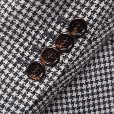 Pre-owned Brunello Cucinelli Men's Wool Blend 3 Button Classic Hounds Tooth Suit In Gray