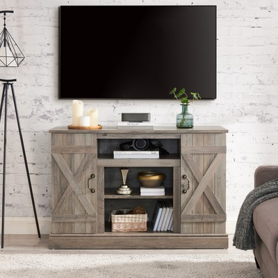 For Tvs Up To 50 With Open & Closed Storage - Antique, Fits.