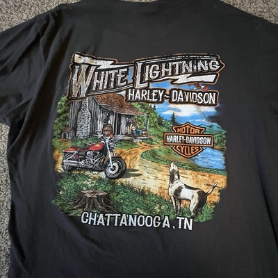 Harley Davidson White Lightning Chattanooga Tennessee  Cotton Tshirt Size xl
