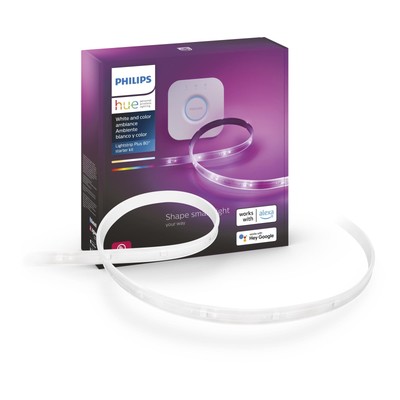 Lightstrip Starter Kit (6ft Light Strip, Base Plug, Hue Hub), Compatible with...