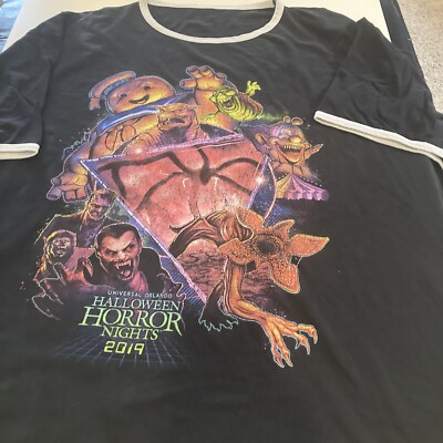 Universal Studios Halloween Horror Nights 2019 Mens T Shirt 2X Monsters See DESC