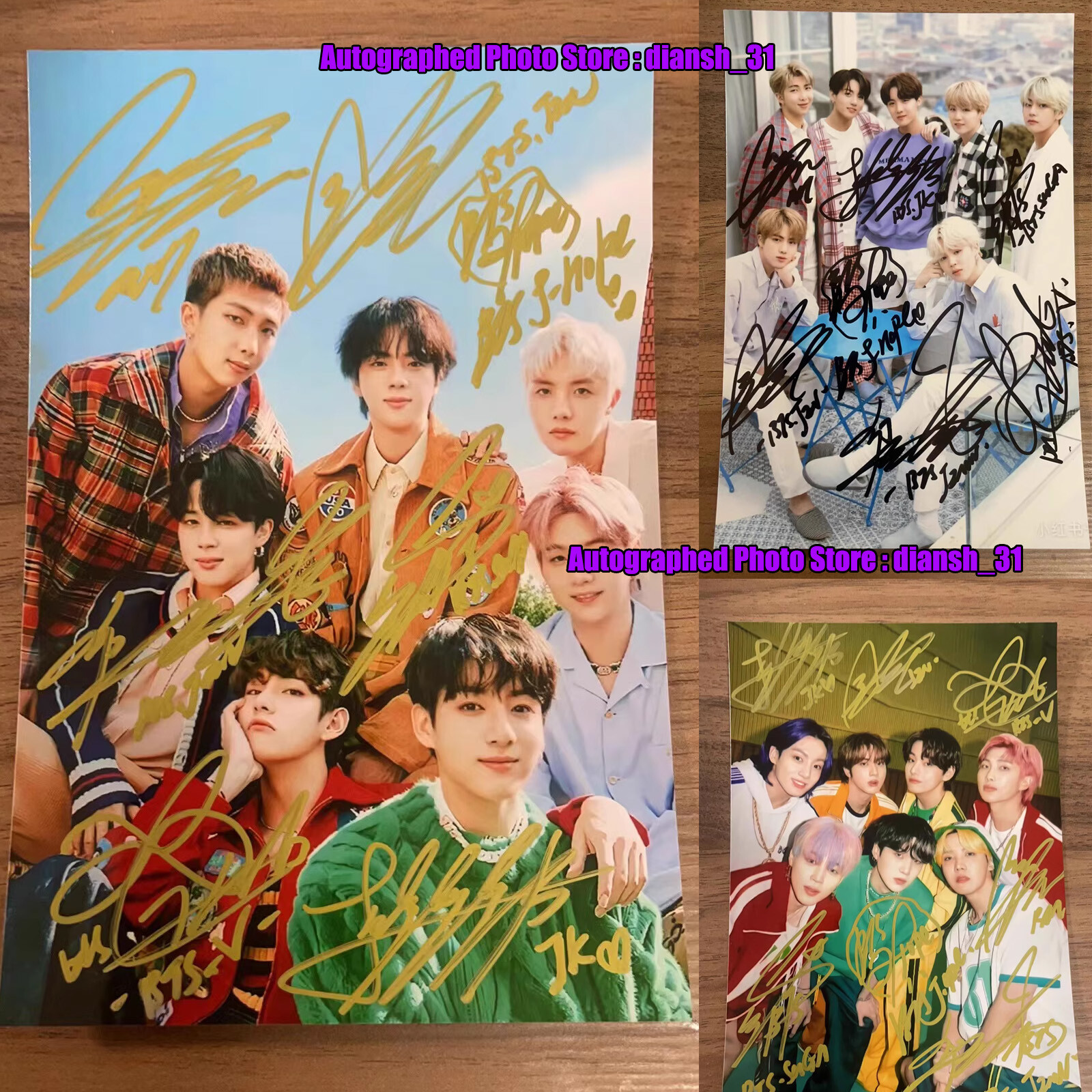 BTS Group Autographed Signed Photo K-POP Collection 4*6 2024