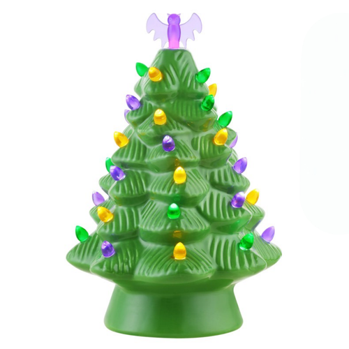 Mr. Halloween Nostalgic Retro Inspired Ceramic Tree w/ LED Lights & Bat Topper
