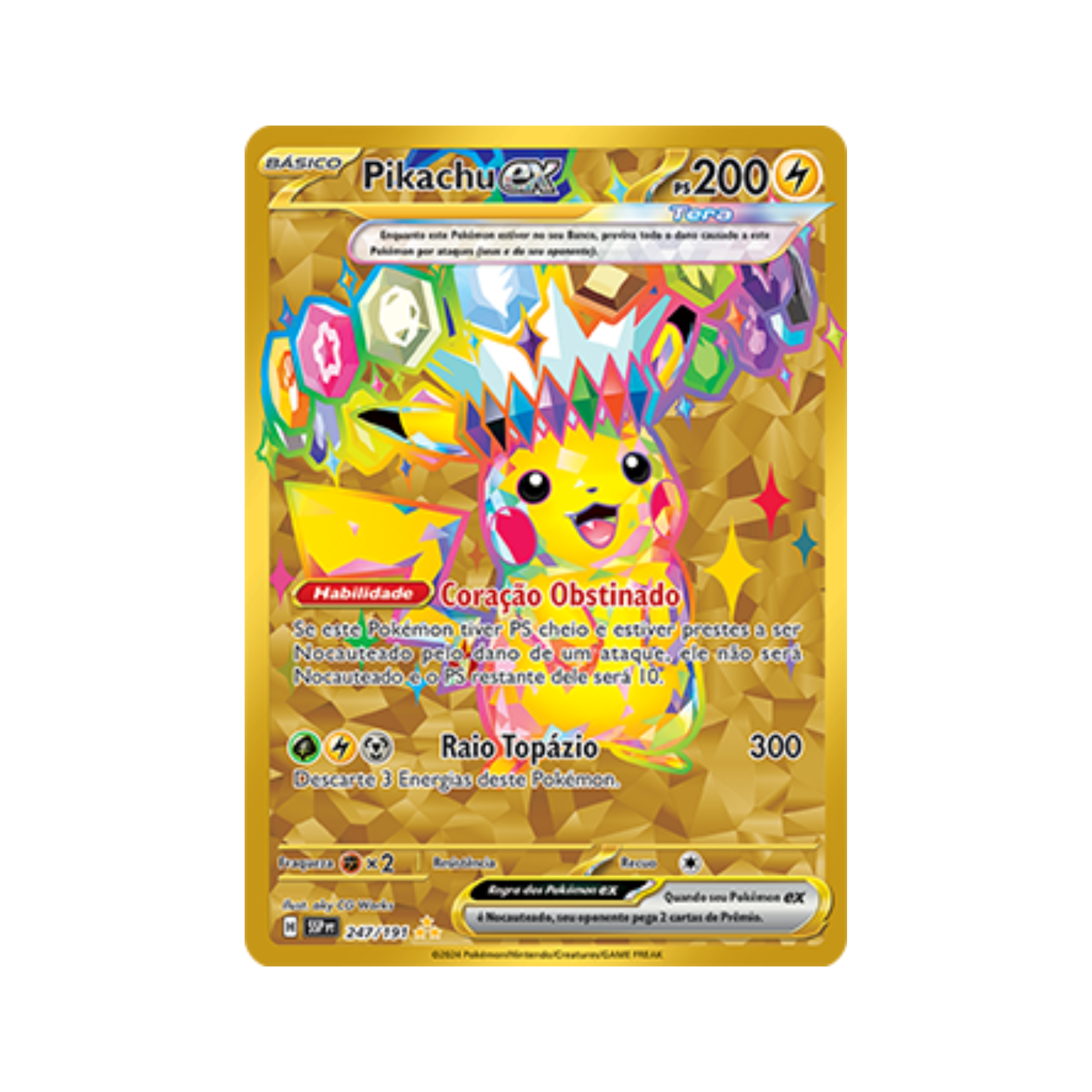 Card Pokémon Portuguese - Pikachu Ex 247/191 Surging Sparks