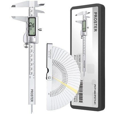 	Proster Digital Vernier Caliper 6inch/150mm + 32 Feeler Gauges Dial Calipers	