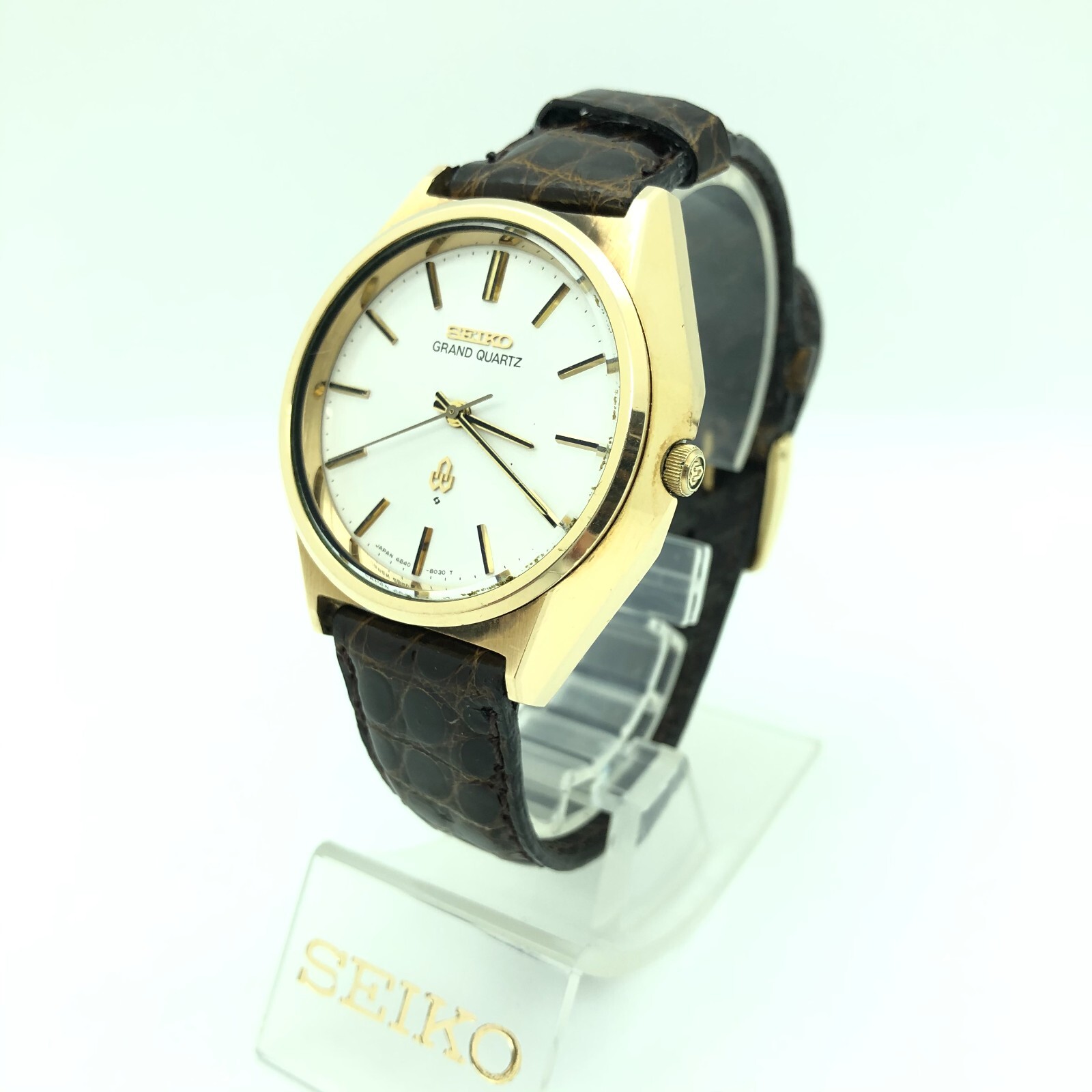 良品！セイコー　グランドクォーツ　4840-8041　ベルト新品！ w1930] SEIKO GRAND QUARTZ Buckle 4840-8041 Gold New battery