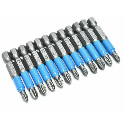 12Pcs Non-slip Screwdriver Bit Set Electric-Impact PH1/PH2/PH3/PZ1/PZ2/PZ3 b