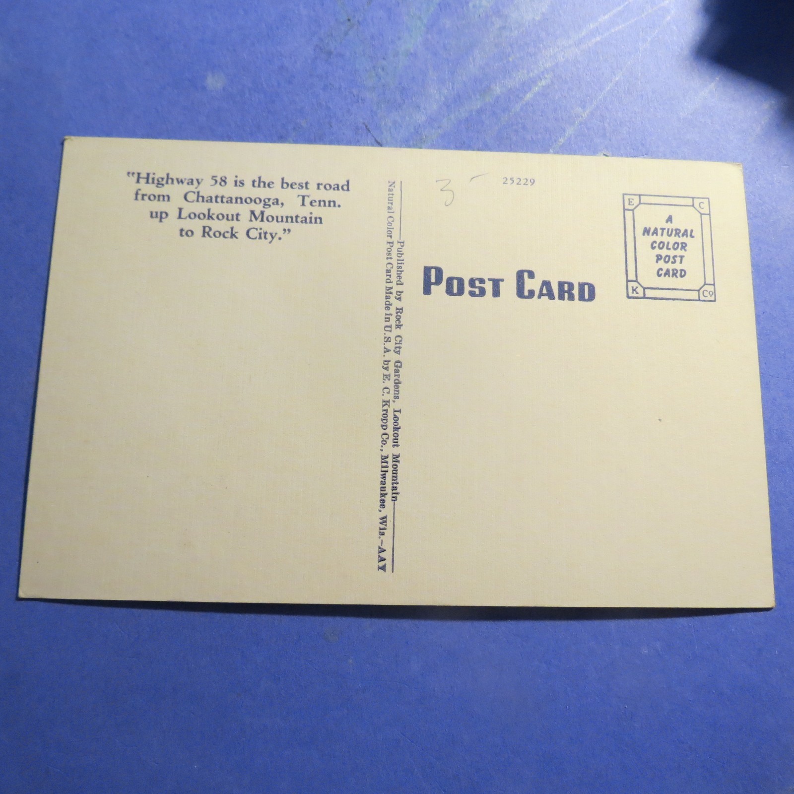 Lookout MT  Tennessee Rock City Gardens Vintage Old  Postcard PC3924