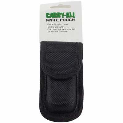 Black Folding Pocket Knife Pouch Sheath Nylon Vertical or Horizontal Wear 3''