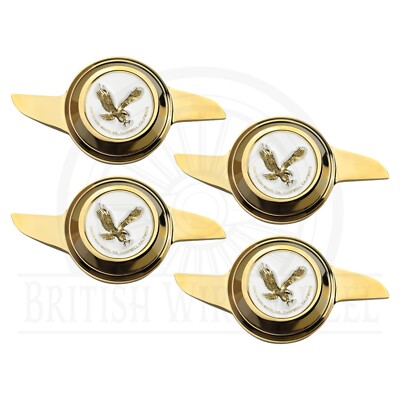 Gold KO Spinner Caps with Zenith Eagle Gold & White Wire Wheel Chips, Set of 4