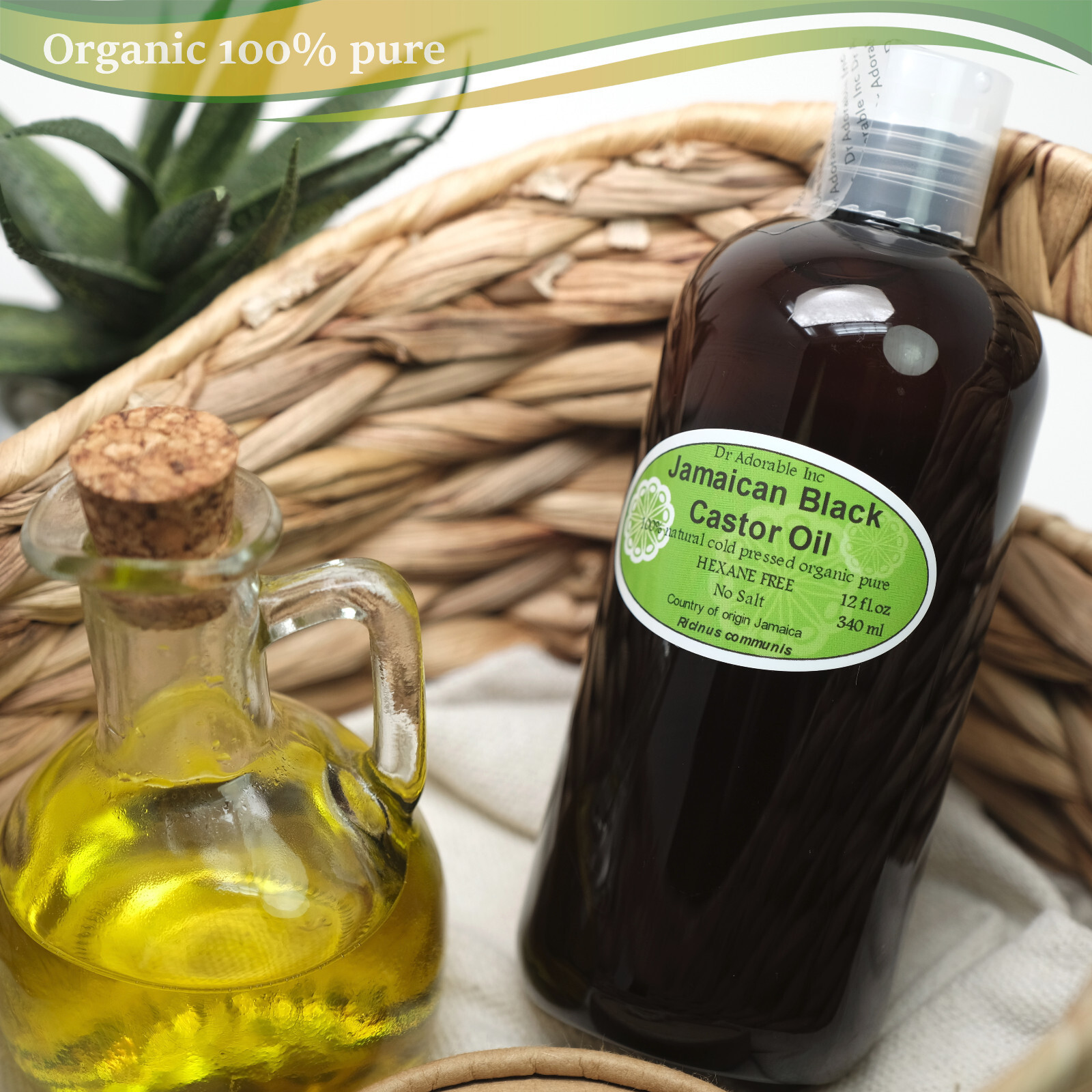 JAMAICAN BLACK CASTOR OIL ORGANIC BY DR.ADORABLE HAIR FOOD 2 OZ UP TO GALLON