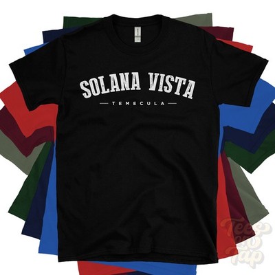 SOLANA VISTA TEMECULA T-SHIRT USA retro varsity style gift