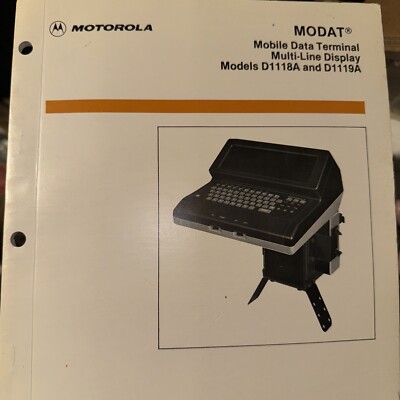 Motorola Modat Mobile Data Terminal Instructions Manual 