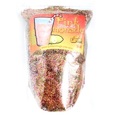 NEW Bulk PINK LEMONADE Near Pound (15 oz) Large .030 Glitter Mix Resealable Bag