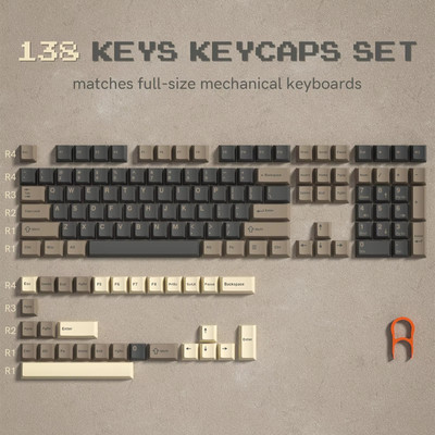 189 Key PBT Double-Shot Black Grey ISA Profile Keycaps for MX Switches Womier 