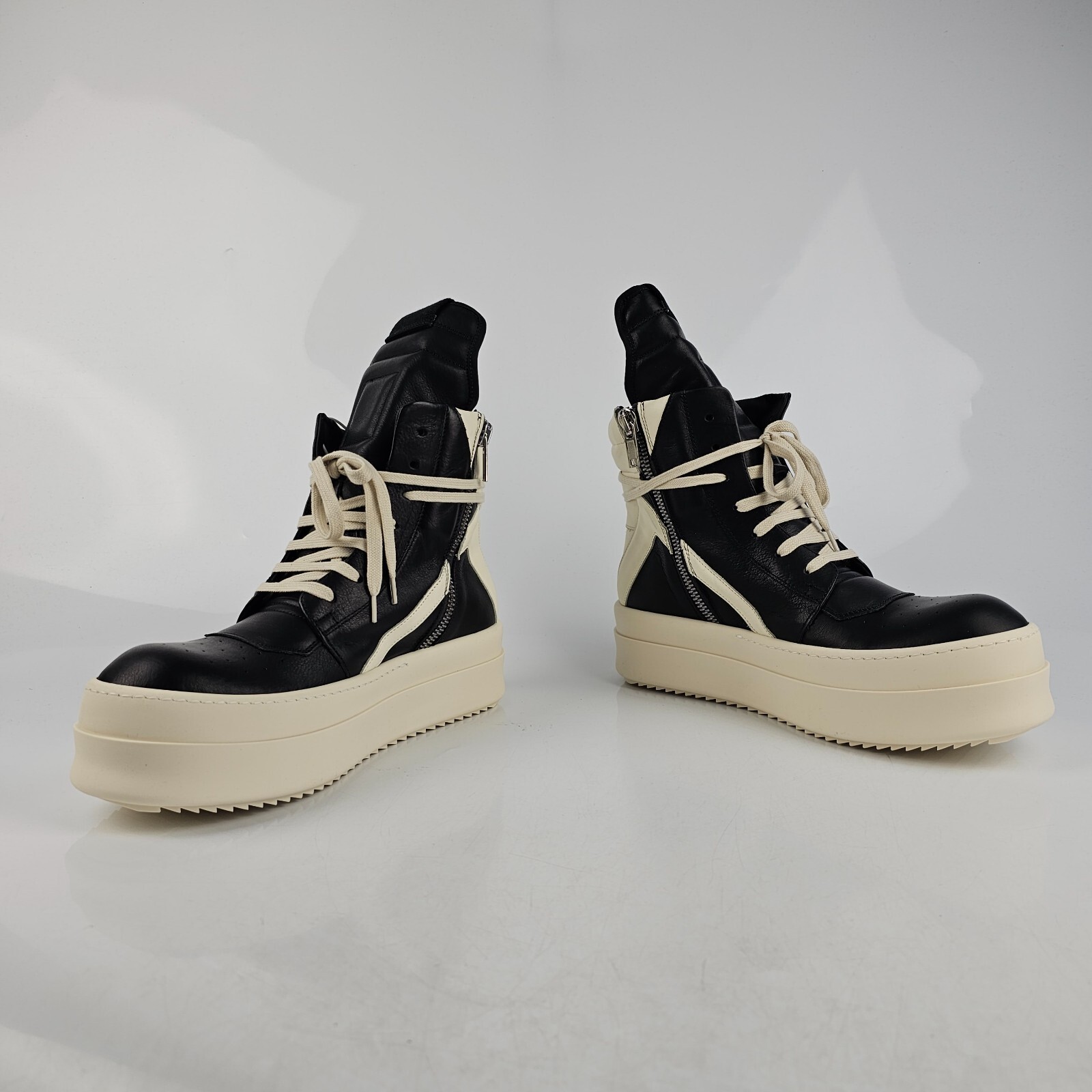 Pre-owned Rick Owens Geobasket Mega Bumper Black/milk Sneakers Size 41 Us 8