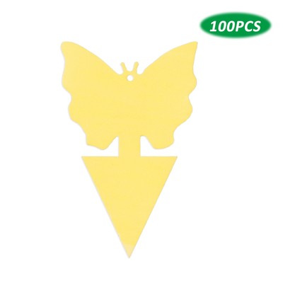 KKmoon 100Pcs Sticky Bug Trap Dual-sided Sticky Flying  Traps Indoor D6L8
