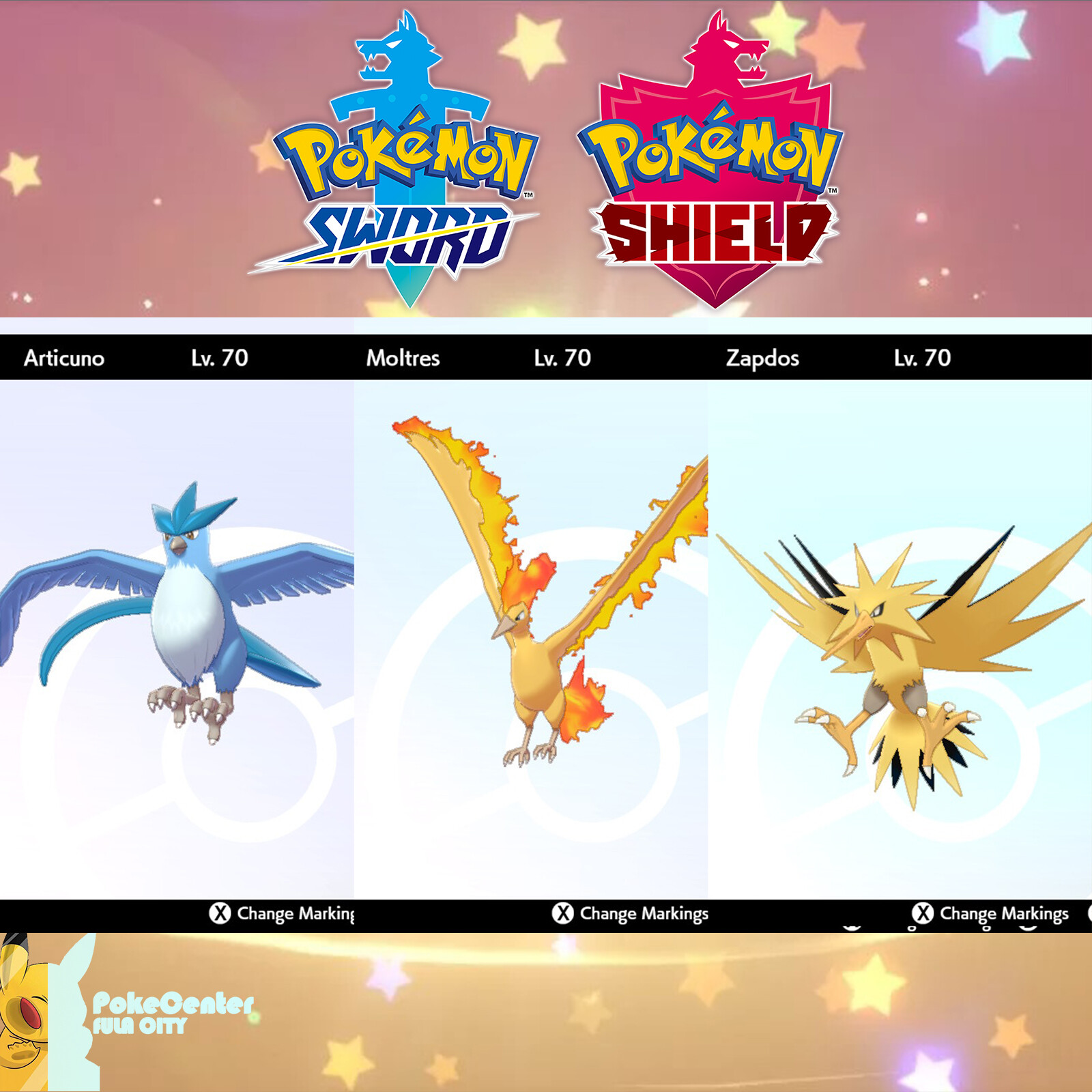 Articuno - Moltres - Zapdos 🔷Event Aldora Birds 🔷 Pokemon