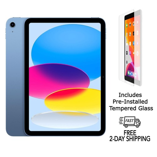 Apple iPad 10th Gen WiFi + Cellular 64GB Blue with Tempered